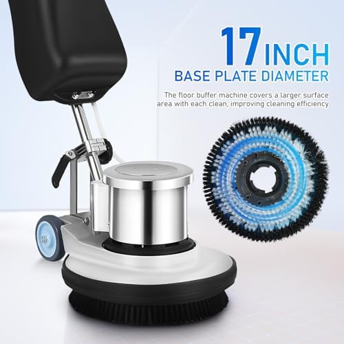 Heavy-Duty 17" Floor Polisher & Scrubber, Commercial Floor Cleaning Machine - Image 4