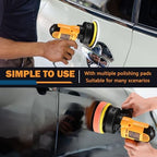CJC Buffer Polisher - 110V 600W Variable Speed Machine - Random Orbital Buffer for Floor, Car, Furniture, Metal Waxing and Polishing With Professional Buffing Kit(16pcs) - Image 3