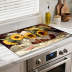 Heat-resistant Stove Top Cover - 28.5" X 20.5" Cooktop Protector Covers, Scratch-resistant Washable Pad Kitchen Countertop Mat (Sunflower, 28.5" x 20.5") by BSFHH