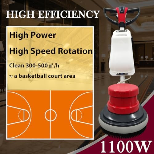 Commercial Industrial Floor Scrubber Polisher 17" Heavy Duty Hardwood Carpet Buffer Machine 1100W Multi-Surface Cleaning Waxing Polishing for Wood, Tile, Epoxy, Marble Floors 110V - Image 5