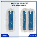 Nine Forty 48" Premium Cotton Dust Mop Kit - Heavy Duty Mop Head with Handle for Industrial, Commercial, and Residential Cleaning - Dry Floor Duster for Hardwood Surfaces - White - Image 7