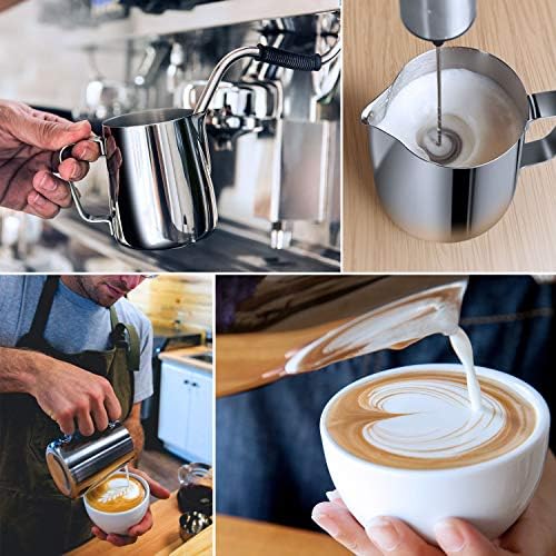 Milk Frothing Pitcher, 66oz Steaming Pitcher Stainless Steel Espresso Machine Accessories for Coffee Bar, Cappuccino Barista Tools Milk Jug Steamer Frother Cup with Decorating Latte Art Pen - Image 4