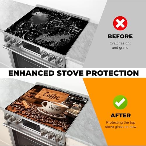 Heat-resistant Stove Top Cover - 28.5" X 20.5" Cooktop Protector Covers, Scratch-resistant Washable Pad Kitchen Countertop Mat (Coffee, 28.5" x 20.5") - Image 5