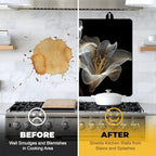 NYZE Stove Top Cover for Electric Stove 28x20 Inch Silicone Stove Topper & Protector, Scratch-Resistant Decorative Kitchen Mat for Electric/Glass Stove Top (Transparent Lily) - Image 6