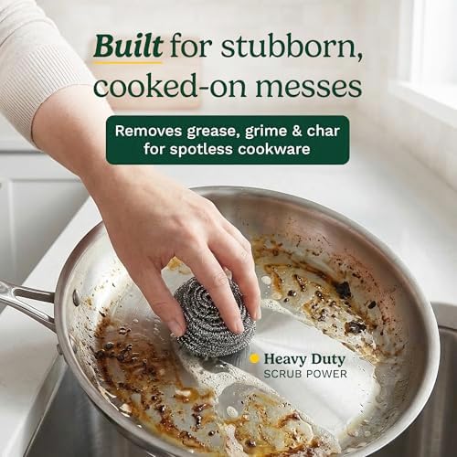 Cuisinart Stainless Steel Wool Scrubber, 12-Pack, Heavy Duty - Image 2