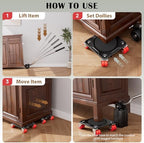 ONEON Heavy Duty Furniture Movers with Wheels & Lifter (8 Dual Wheels) - Image 5