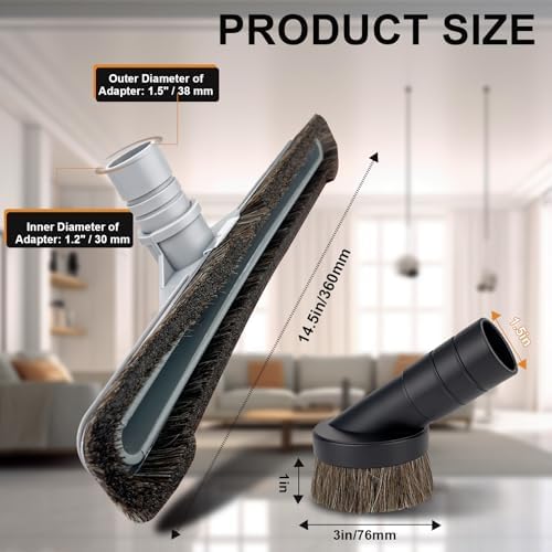 2 Piece Aluminum Vacuum S‑Wand + Floor Brush, Fits ProTeam Backpack Vacuum - Image 3
