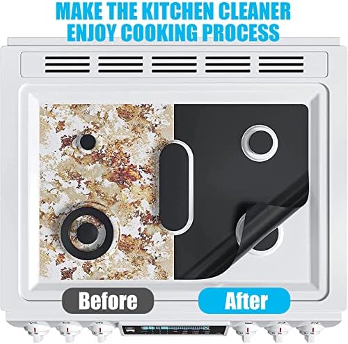Stove cover,reusable stove top protector for gas range cut-out tool customizable for Samsung & other brands with 12 non-slip strips stove guard, easy to clean Thickened stove lining 35.43in*21.65in - Image 4