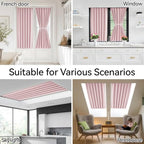 Vatge Self Adhesive French Door Curtains - Adjustable Window Coverings for Front/Back Doors, 1 Panel, W36 x L72, Baby Pink - Image 6