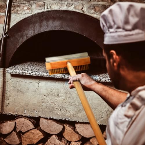 Reallnaive 2 Pack 37 Inch Wood Handle Pizza Oven Brush with Scraper - Image 2