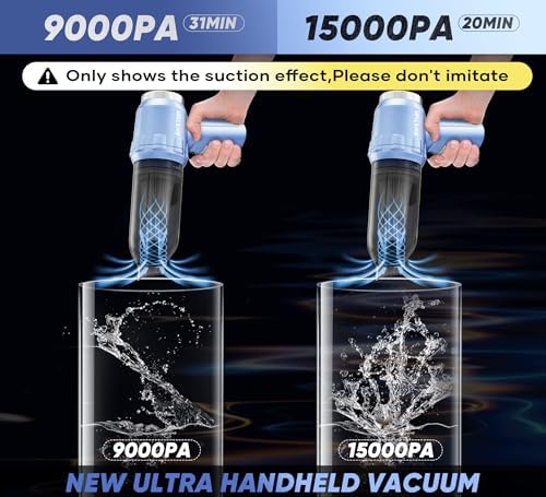 Portable Cordless Handheld Vacuum Cleaner with 15000PA & Air Duster - Image 3