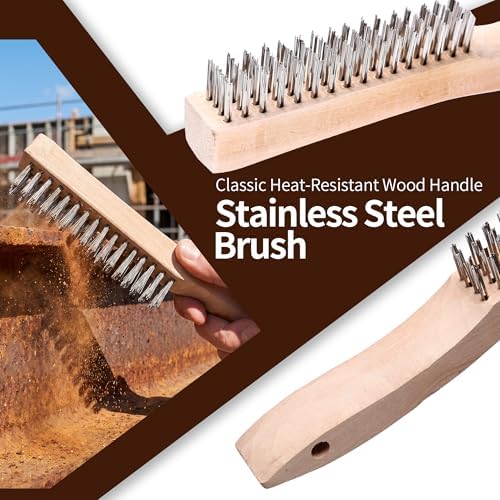 8Pcs Wire Brush Set for Cleaning Rust Paint, Heavy Duty Scratch Brushes - Image 2