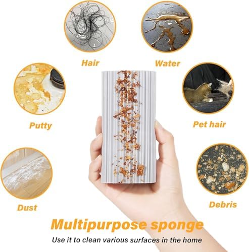 8-Pack Damp Clean Duster Sponge, Magic Sponge Eraser Baseboard Cleaner Tool, Dusters for Cleaning Blinds, Glass, Vents, Railings, Mirrors,Window Track Grooves and Faucets - Image 4