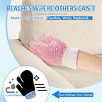MIG4U Microfiber Dusting Gloves House Cleaning Glove for Blinds, Windows, Shutters, Furniture, and Car, Reusable Lint-Free Pink 2 Pairs S/M - Image 7