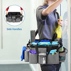 LoDrid Wearable Cleaning Caddy Bag with 4 Foldable Dividers, Grey - Image 6