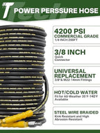 200FT Pressure Washer Hose 4200PSI M22 Fitting - Image 2