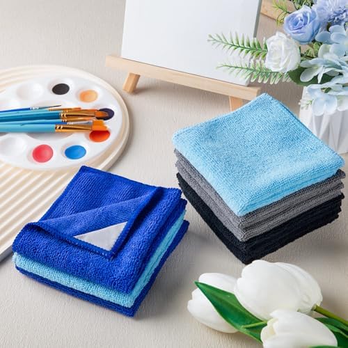 Magnetic Microfiber Cleaning Cloth, Blue, Grey, Black, 10 x 10 Inch, 8 Pcs - Image 5