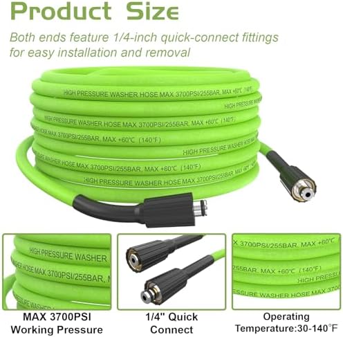 Super Flexible Pressure Washer Hose 100FT x 1/4" - Image 2