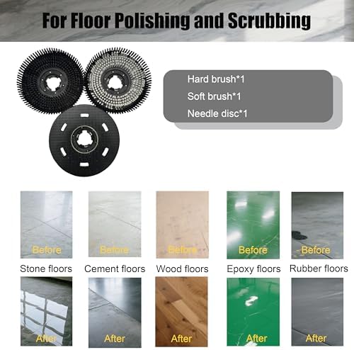 AC110-120V/60Hz 18" Floor Scrubber Buffer Polisher Machine Polish Wax Refurbish Heavy Duty Tile Scrubber Cleaner Wood Marble Cement Pavement Epoxy Rubber Carpet - Image 6