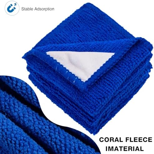 Gersoniel Magnetic Microfiber Cleaning Cloth, Dark Blue, 6 x 6 Inch, 8 Pcs - Image 4