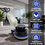 TECHTONGDA 18"Commercial Floor Scrubber Industrial Floor Buffer Machine Buffer Heavy Duty Floor Grinder Polisher Machine Carpet Cleaning Machine with Weighing Iron Clean/Grind/Polish/Wax 110V - Image 5