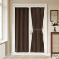 Vatge Rod Pocket Door Window Curtain - Front Door Panel Curtain for Back Doors, 36 x 72 Blackout Window Treatment Drapery for French Door, 1 Panel, W36 x L72, Brown by Vatge
