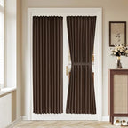 Vatge Rod Pocket Door Window Curtain - Front Door Panel Curtain for Back Doors, 36 x 72 Blackout Window Treatment Drapery for French Door, 1 Panel, W36 x L72, Brown by Vatge