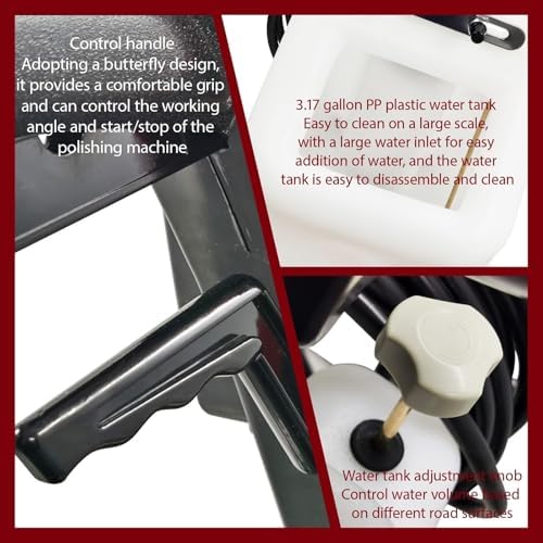 Floor Polisher Scrubber, Commercial 17" Heavy Duty Multi-functional Floor Buffer with 3.17gal Water Tank 110V - Image 5