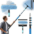 30FT Reach Window Squeegee Kit with Extension Pole, 2-in-1 Professional Washer for High Windows, 5-24FT Adjustable Reach, Rotatable Head for Indoor & Outdoor Use, Streak-Free Cleaning Tool for Home by Unknown