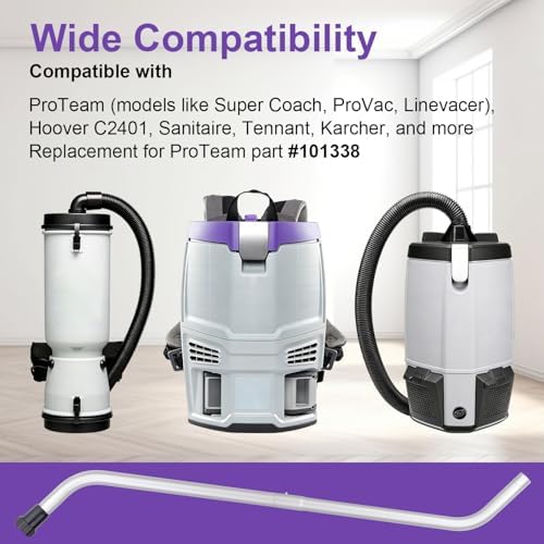 101338 1.5" Vacuum Wand Replacement 2 Piece Aluminum S-Wand Compatible with Proteam Backpack Commercial Vacuum Parts & Accessories, Also Compatible with Hoover Backpack C2401 - Image 3