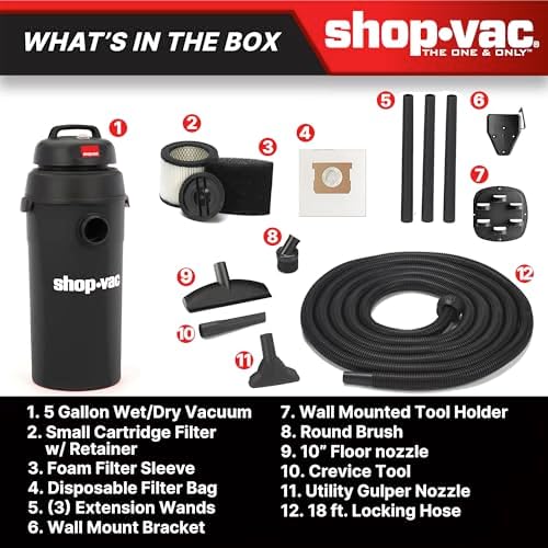 Shop-Vac 9522205 5 Gallon 5.5 Peak HP Hangup Wet/Dry Vacuum, Wall Mount - Image 3