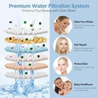 MakeFit Filtered Shower Head Brushed Nickel - High Pressure Shower Head with Filter for Hard Water Softener - 7 Settings Bathroom Rain Showerhead to Remove Chlorine and Heavy Metals - Image 3