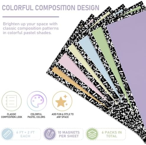 6 Pcs Fluorescent Light Covers for Classroom Ceiling Lights 4x2 FT Colorful Magnetic Light Filters Pastel Decorative Panels for Back to School Office Hospital Ceiling Supplies (Colorful Composition) - Image 3