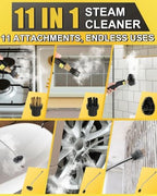 Steam Cleaner, Heavy Duty Steamer for Home, 15s Heat-Up & 1.2L Tank, 6-Level Adjustable Handheld Steamer for Cleaning with 11 Accessories for Car, Grout, Tile, Floor and More(Yellow) - Image 4