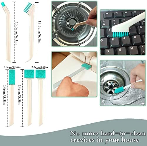 Small Household Cleaning Brushes by ELEMGULY,9 Pcs Crevice Brush for Hole, Gap, Corner, Space, Micro Crevice Scrub Cleaner Tool for Bottle, Keyboard, Window, Door Track - Image 3