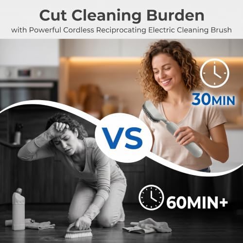Reciprocating Electric Scrubber for Tile & Grout, Scrub Brush for Cleaning - Image 6