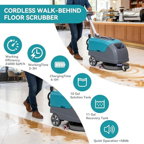 18" Walk Behind Commercial Floor Scrubber, 24" Squeegee Width - Image 5