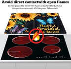 Multi-Design Stove Top Cover for Glass/Electric Stoves - 3-in-1 Heat-Resistant Protector Mat, Non-Slip Drying Rack 28"x20" (Sunflower-Butterfly, 28" L x 20" W) - Image 3
