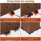 4 PCS Furniture Dolly Furniture Movers, 360° Rotation 4 Wheels Furniture Lift Mover Tool, 880 Lbs Capacity Furniture Moving Sliders,Carbon Steel Furniture Lifter Set for Sofa Fridge Cabinet Appliance - Image 4