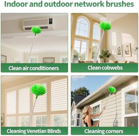 dusters for Cleaning extendable Long Handle，Webster Cobweb Duster with Extension Pole，Spider Web Remover Brush with Pole，Outdoor Web Cleaner Outside for use on Ceilings, cabinets, Walls, Light - Image 6
