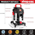 Shop-Vac 5-Gallon 4.5 Peak HP 3-in-1 Wet/Dry/Upholstery Shampoo Vacuum - Image 3