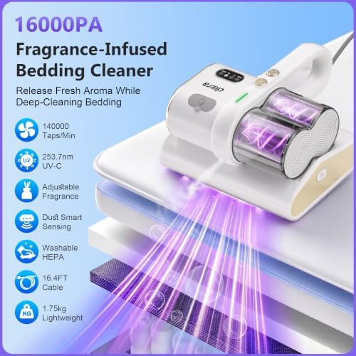 Mattress Vacuum Cleaner, 16Kpa Bed Vacuum with 253.7nm UV‑C Light - Image 2