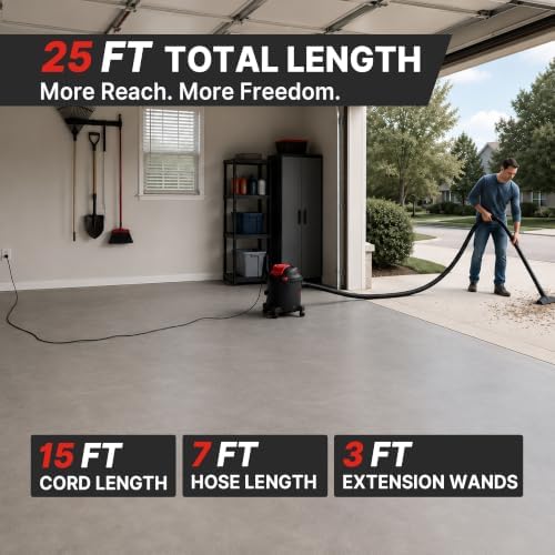 Shop-Vac 12 Gallon 3-in-1 Wet/Dry Shop Vacuum with Detachable Blower 5.5HP - Image 5
