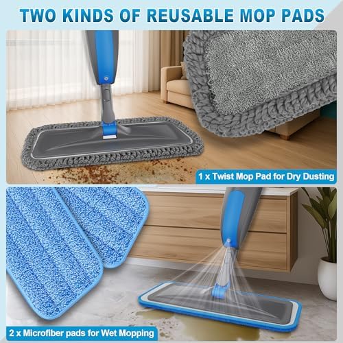 BPAWA Spray Mops for Floor Cleaning: Microfiber Wet Mop for Hardwood Tile - Image 4