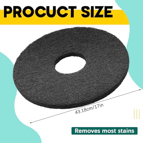 Teenyyou 2 Pcs 17" Black Floor Buffer Pads for Machine - Image 2