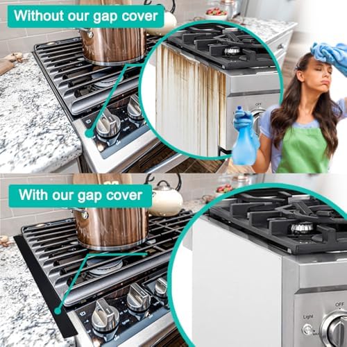 Mofason Stove Gap Covers - 21 Inch Silicone Stove Gap Filler Black - Image 3