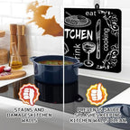 Black Stove Top Covers for Electric Stove, Mother Day Stove Cover Heat Resistant Glass Stove Top Pad, Kitchen Farm Decor Seasonal Induction Cooktop Protector Stove Top Mat Washable Oven Cover - Image 4