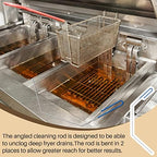 Nuenen 3 Pieces Fryer Cleaning Tools Including L Shaped Fryer Cleaning Brush, Deep Cleanout Rod and Long Handle Basket Brush, Good to 750f for Restaurant Accessories - Image 6