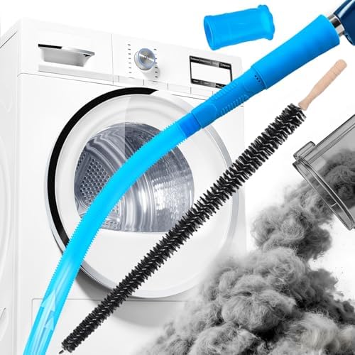 Universal Dryer Vent Cleaner Kit, Flexible Dryer Vacuum Hose Attachment and Lint Brush (Blue) by Unknown