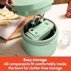 bella 3.5 Qt Hand & Stand Mixer, 2 in 1 Electric Mixer with Bowl, Seaglass - Image 4